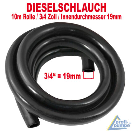 Diesel Gummi-Schlauch 3/4", Länge 10m