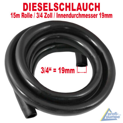 Diesel Gummi-Schlauch 3/4", Länge 15m