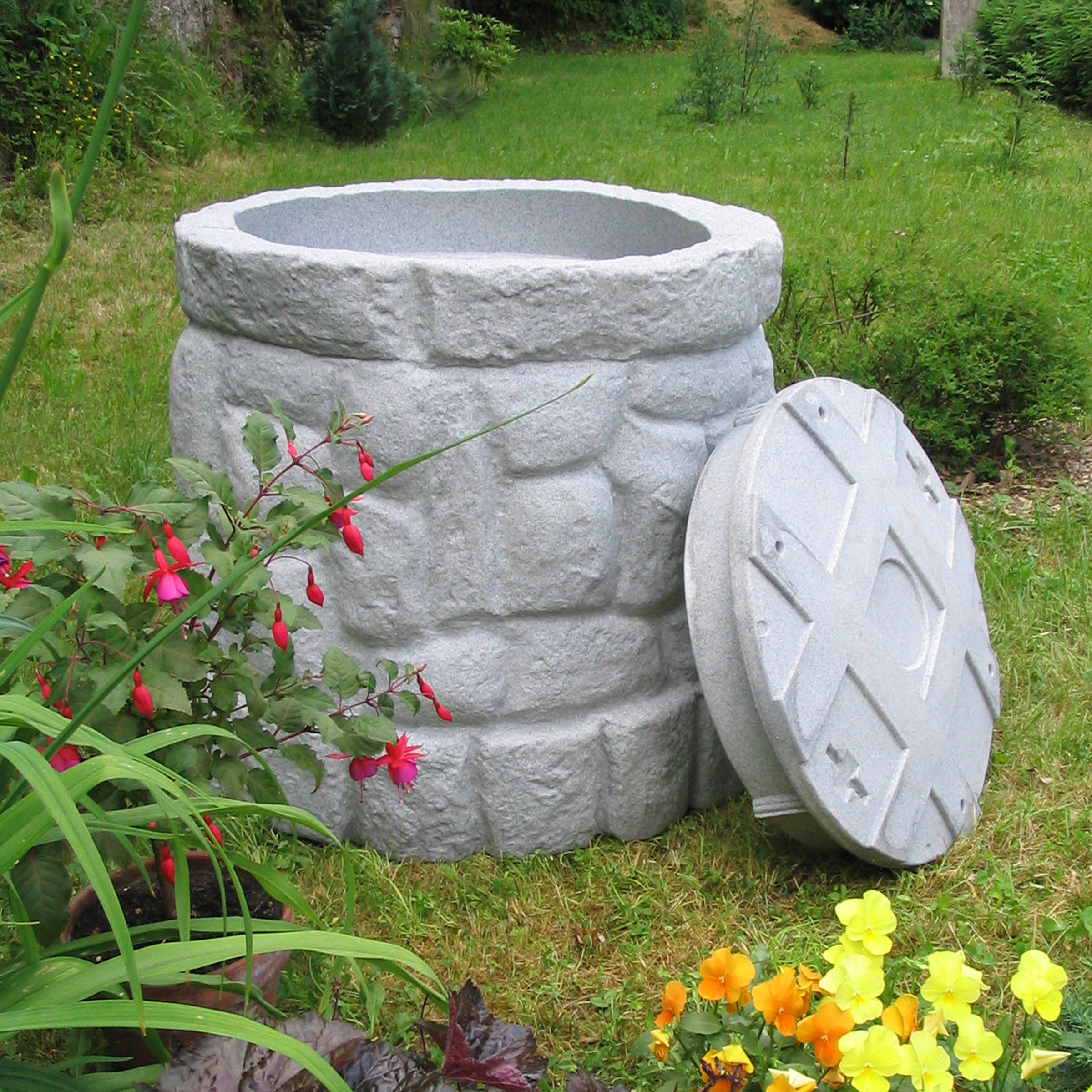 Regentonne MÄRCHENBRUNNEN granit-grau 330l