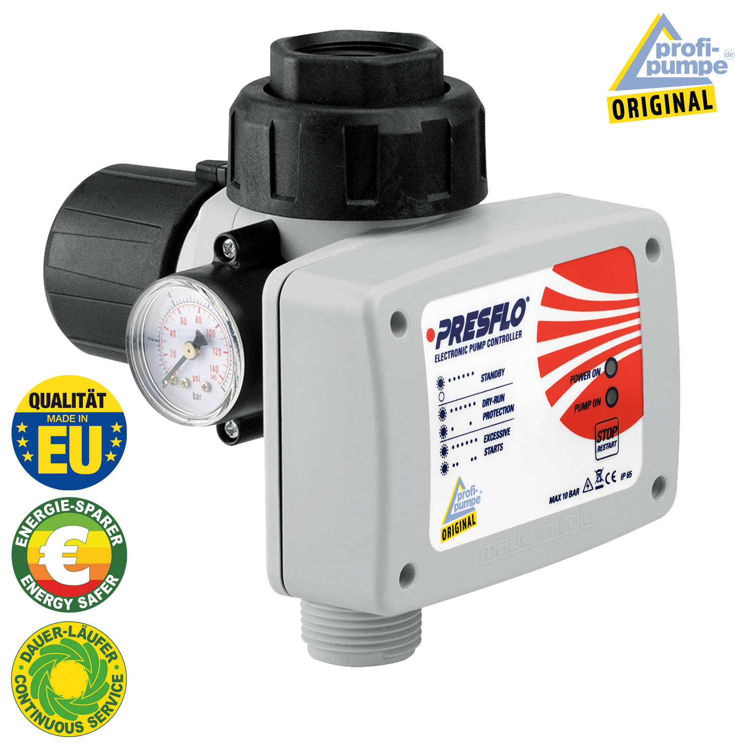 Durchflusswächter PRESFLO-2-VARIO® - Automatic-Controller unverkabelt mit intelligenten Selbst-Überwachungsfunktionen